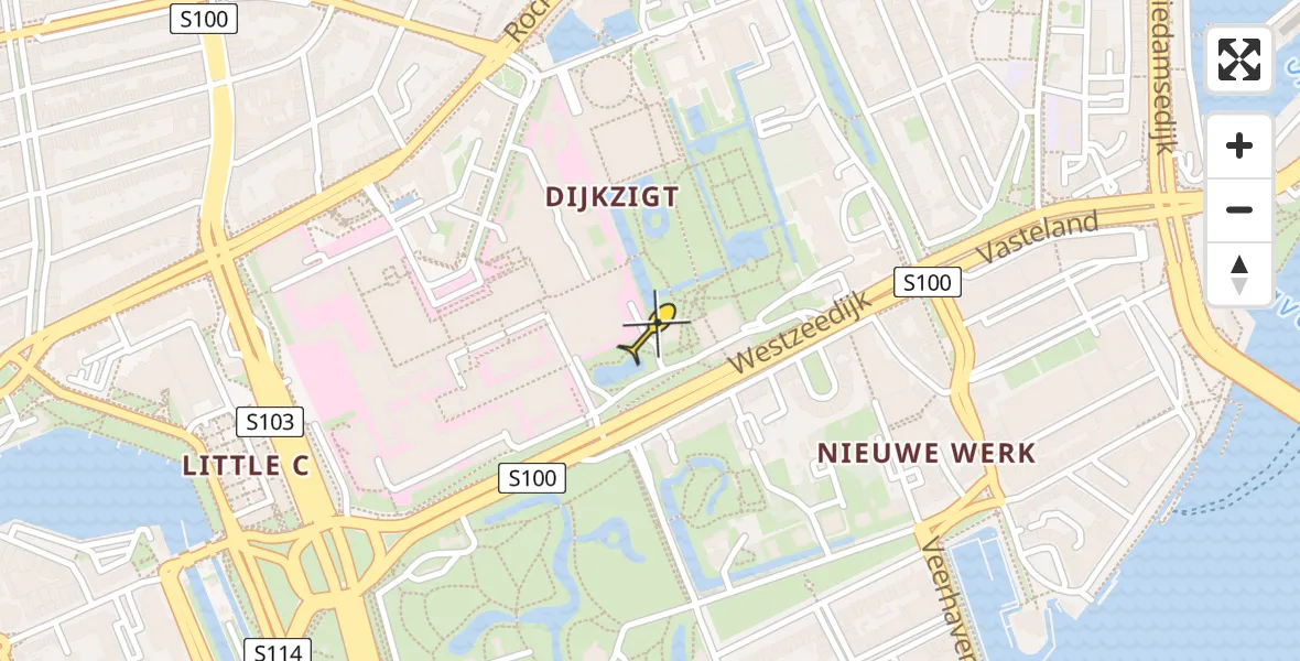 Vluchtroute Traumahelikopter van Erasmus MC naar Erasmus MC