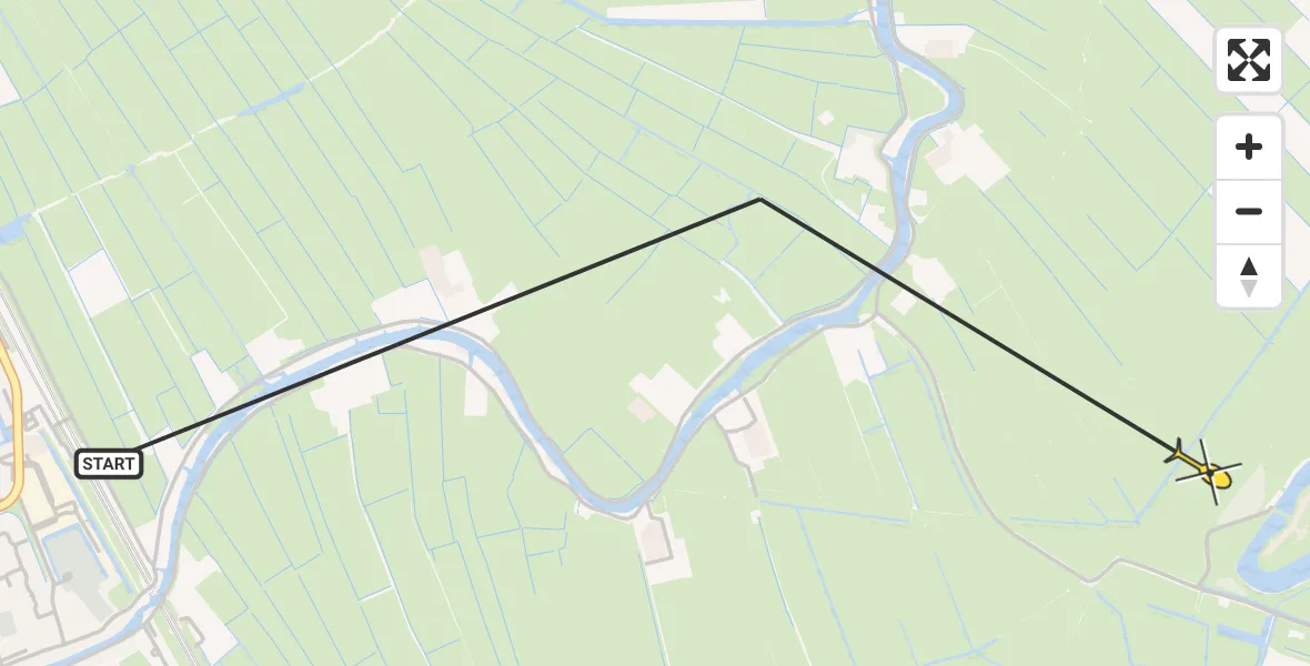 Routekaart van de vlucht: Politiehelikopter naar Abcoude