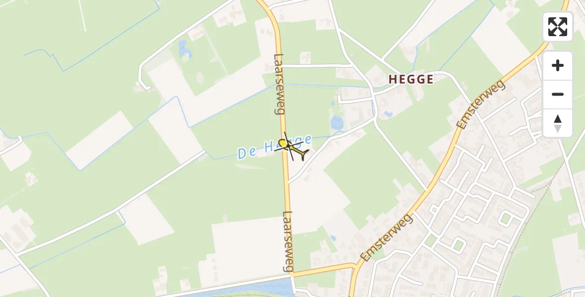 Routekaart van de vlucht: Traumahelikopter naar Vaassen