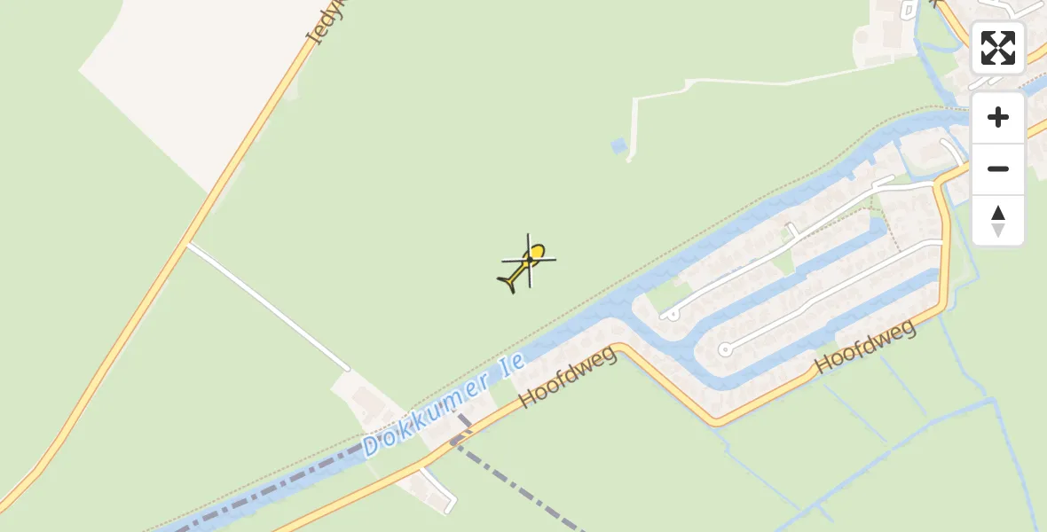 Routekaart van de vlucht: Ambulancehelikopter naar Burdaard