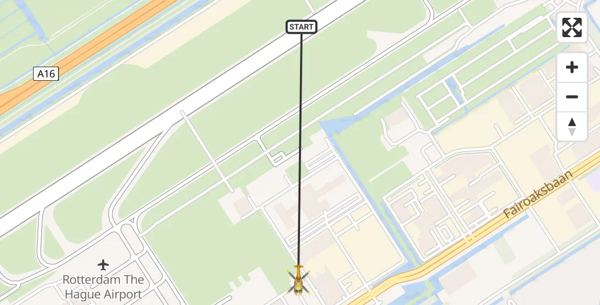 Vluchtroute Traumahelikopter Rotterdam The Hague Airport - Rotterdam The Hague Airport, 20 oktober 2023, 20:31