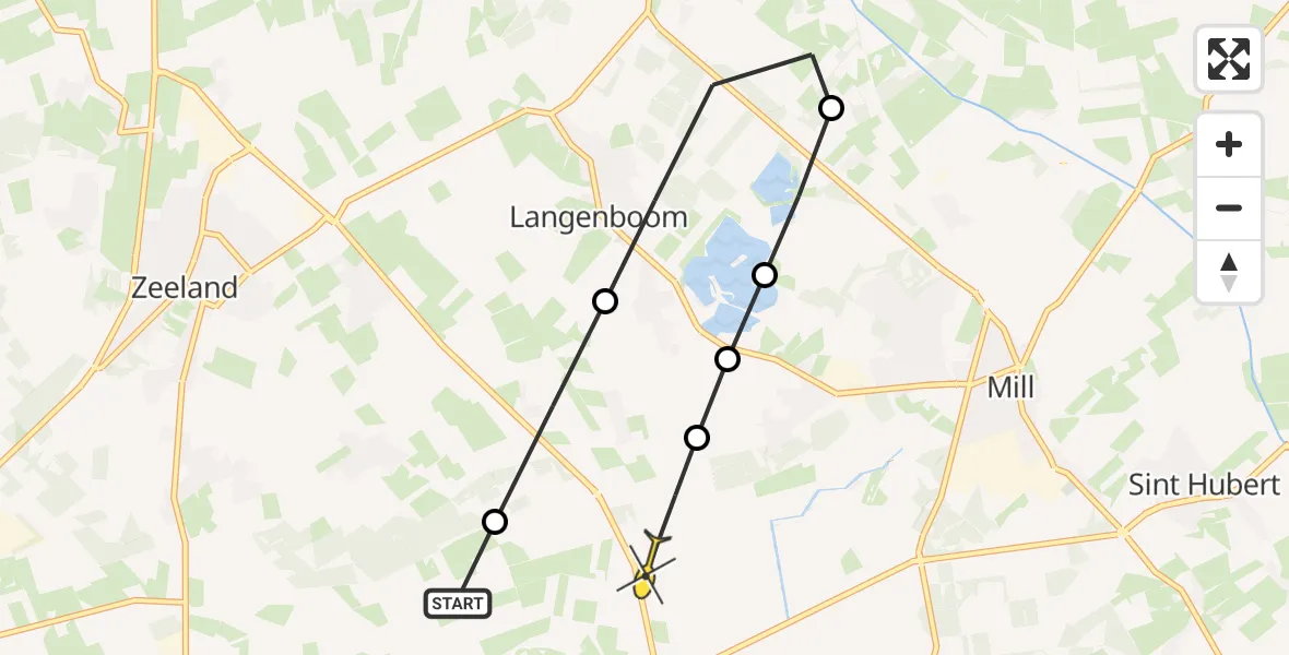 Routekaart van de vlucht: Lifeliner 3 naar Zeeland