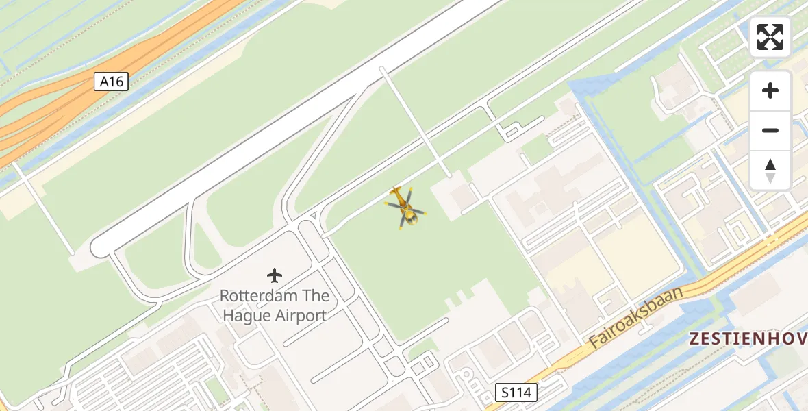 Vluchtroute Traumahelikopter Rotterdam The Hague Airport - Rotterdam The Hague Airport, 21 oktober 2023, 13:12