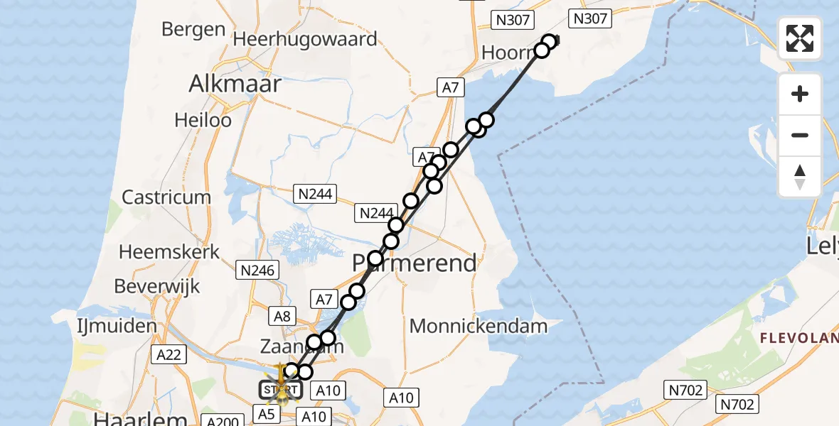Vluchtroute Traumahelikopter Amsterdam Heliport - Amsterdam Heliport, 21 oktober 2023, 13:51