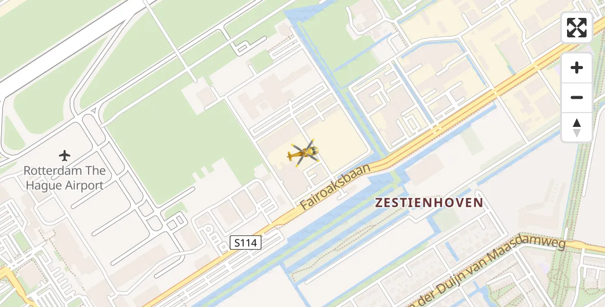 Vluchtroute Traumahelikopter Rotterdam The Hague Airport - Rotterdam The Hague Airport, 22 oktober 2023, 07:26