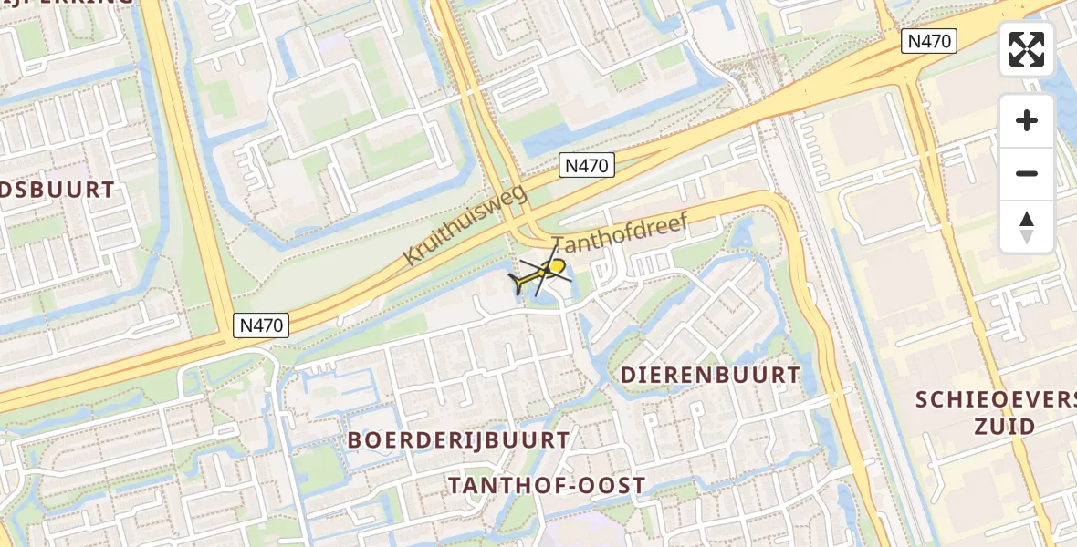 Routekaart van de vlucht: Lifeliner 2 naar Delft