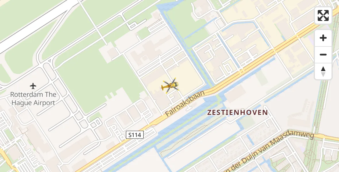 Vluchtroute Traumahelikopter Rotterdam The Hague Airport - Rotterdam The Hague Airport, 22 oktober 2023, 10:12