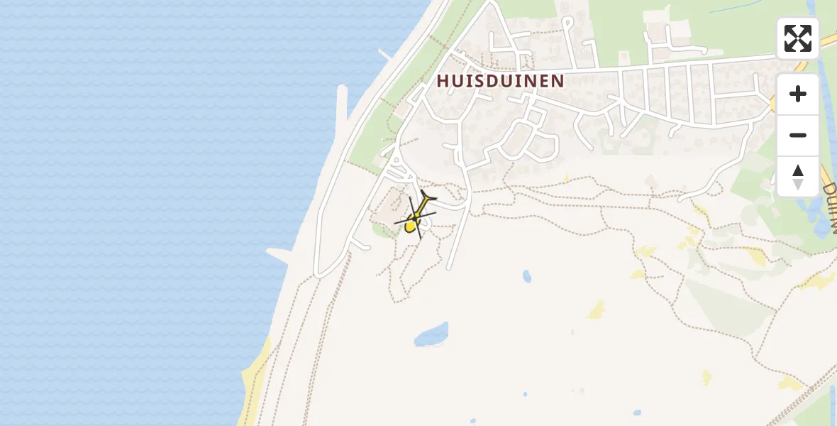 Routekaart van de vlucht: Lifeliner 1 naar Den Helder