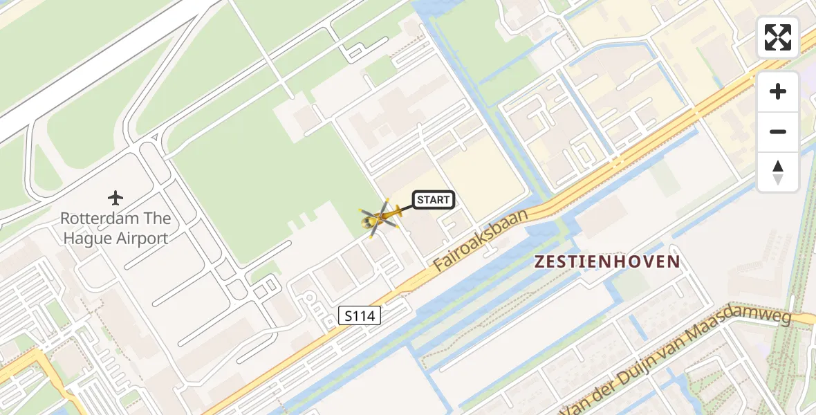 Vluchtroute Traumahelikopter Rotterdam The Hague Airport - Rotterdam The Hague Airport, 22 oktober 2023, 11:10