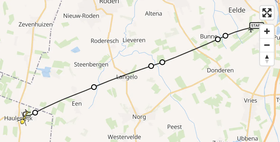 Routekaart van de vlucht: Lifeliner 4 naar Haulerwijk