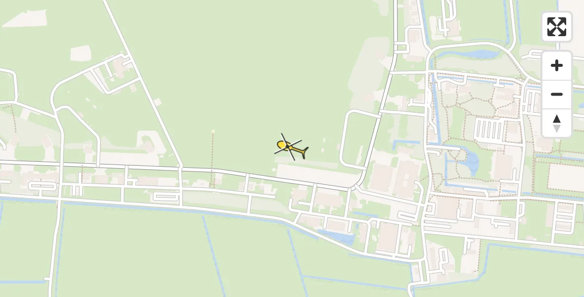 Vluchtroute Ambulancehelikopter van Vliegbasis Leeuwarden naar Vliegbasis Leeuwarden