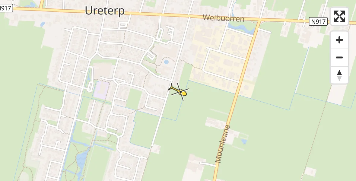 Routekaart van de vlucht: Traumahelikopter naar Ureterp