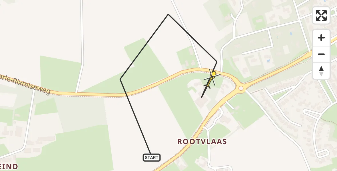 Routekaart van de vlucht: Lifeliner 3 naar Bakel