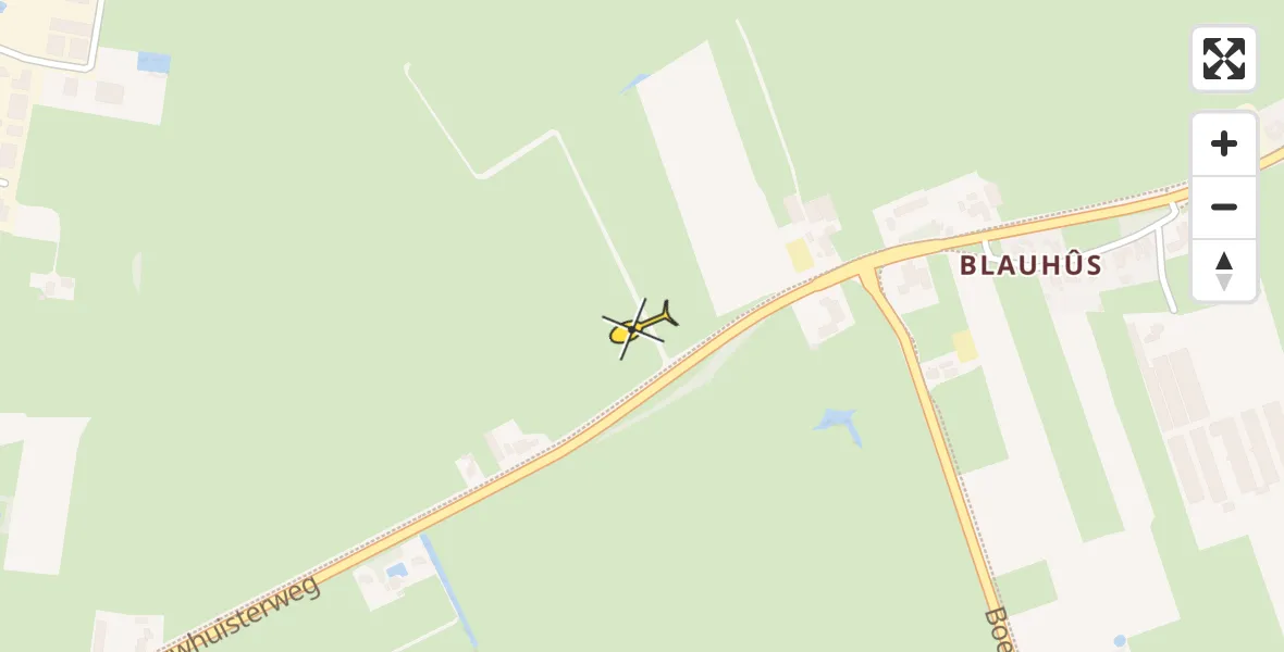 Routekaart van de vlucht: Ambulancehelikopter naar Surhuisterveen