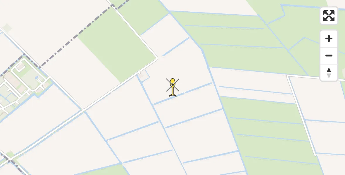 Vluchtroute Ambulancehelikopter van Vliegbasis Leeuwarden naar Vliegbasis Leeuwarden