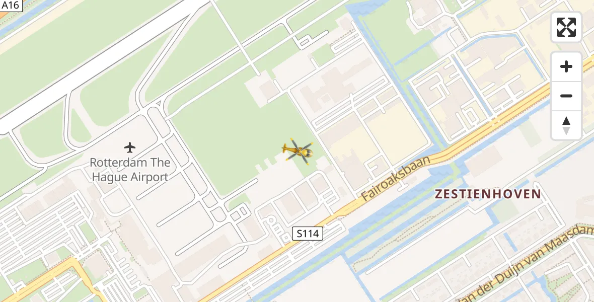 Vluchtroute Traumahelikopter Rotterdam The Hague Airport - Rotterdam The Hague Airport, 23 oktober 2023, 13:01