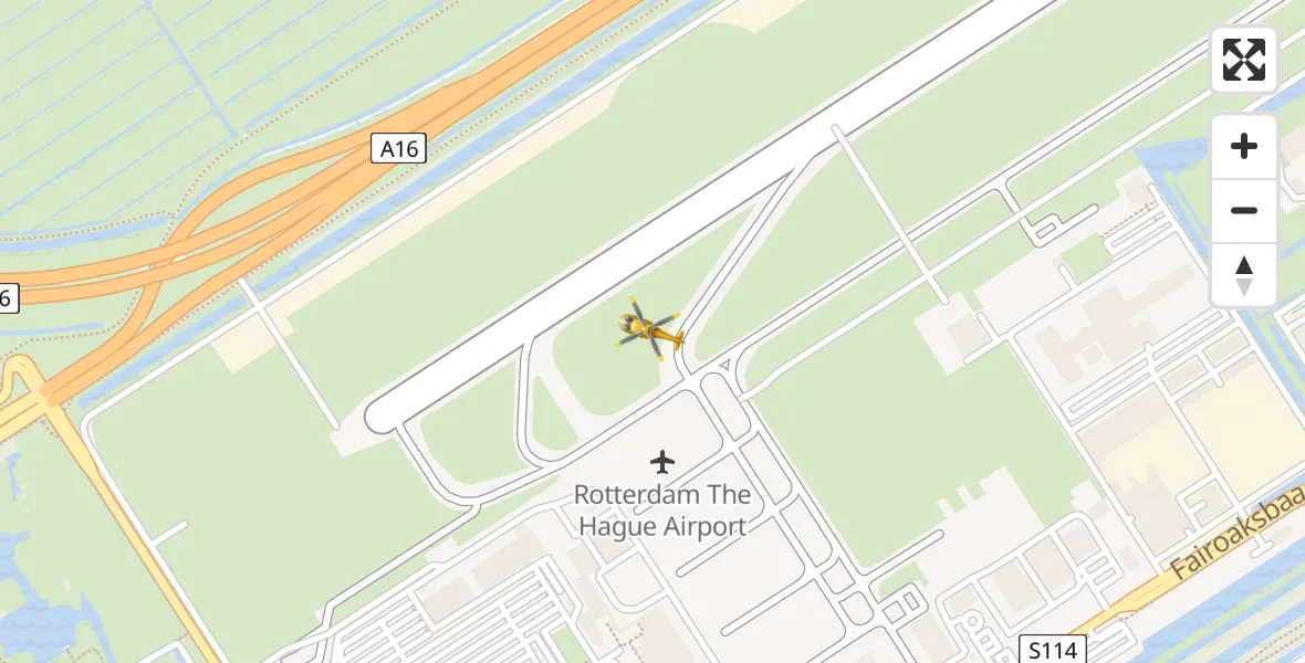 Vluchtroute Traumahelikopter Rotterdam The Hague Airport - Rotterdam The Hague Airport, 23 oktober 2023, 13:39