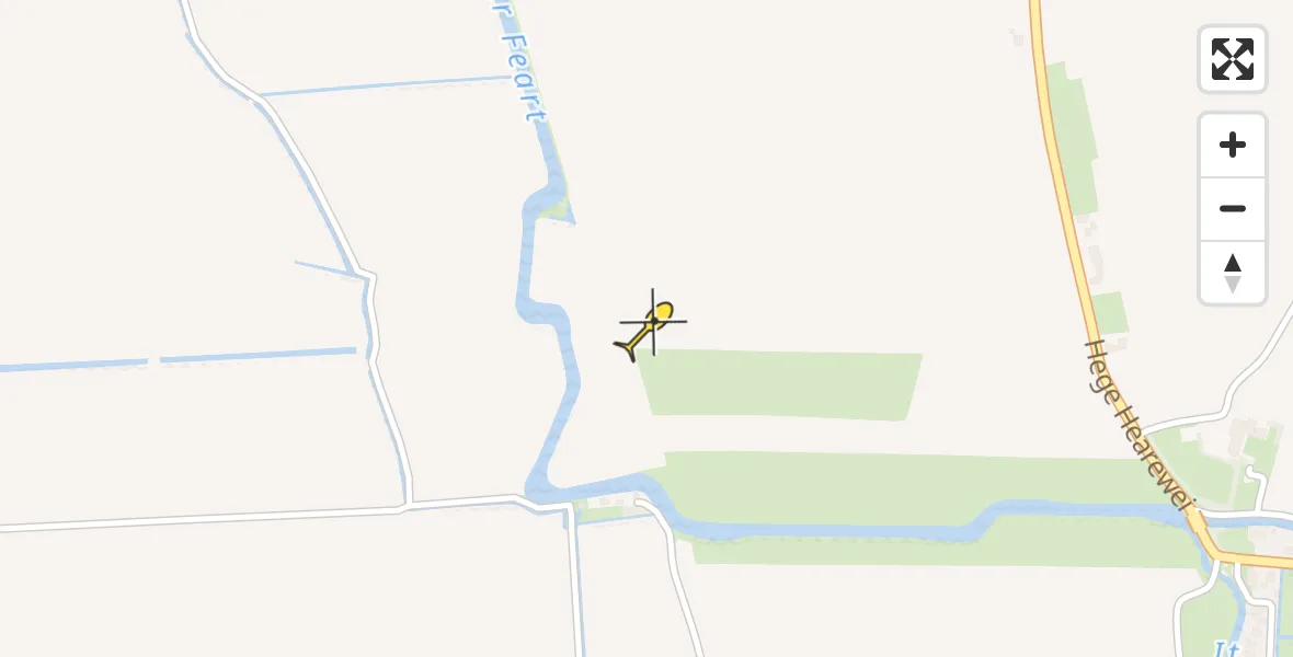 Routekaart van de vlucht: Ambulancehelikopter naar Stiens