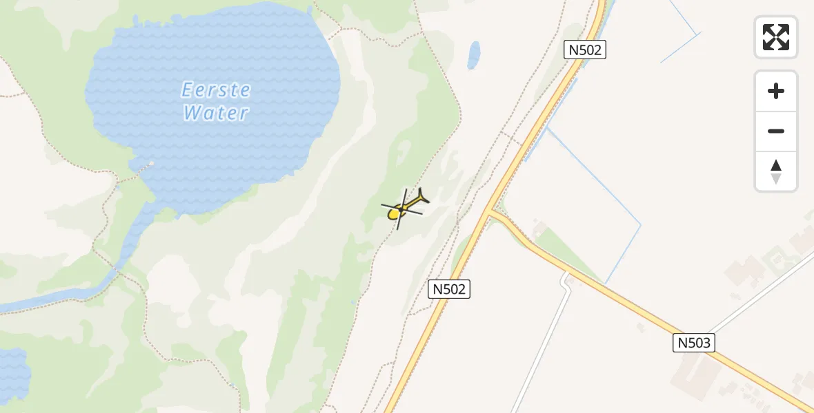 Routekaart van de vlucht: Ambulancehelikopter naar Callantsoog