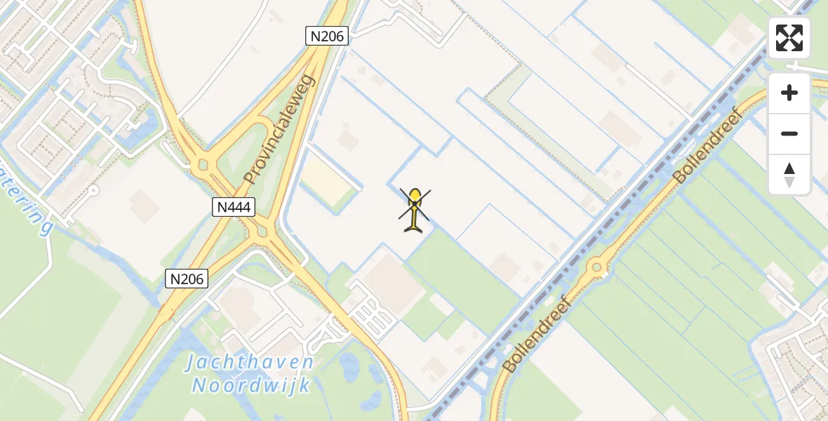 Routekaart van de vlucht: Ambulanceheli naar Noordwijk