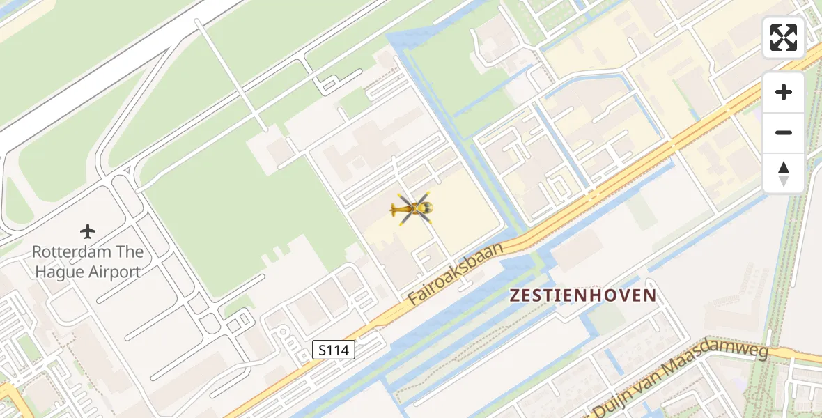 Vluchtroute Traumahelikopter Rotterdam The Hague Airport - Rotterdam The Hague Airport, 24 oktober 2023, 14:26