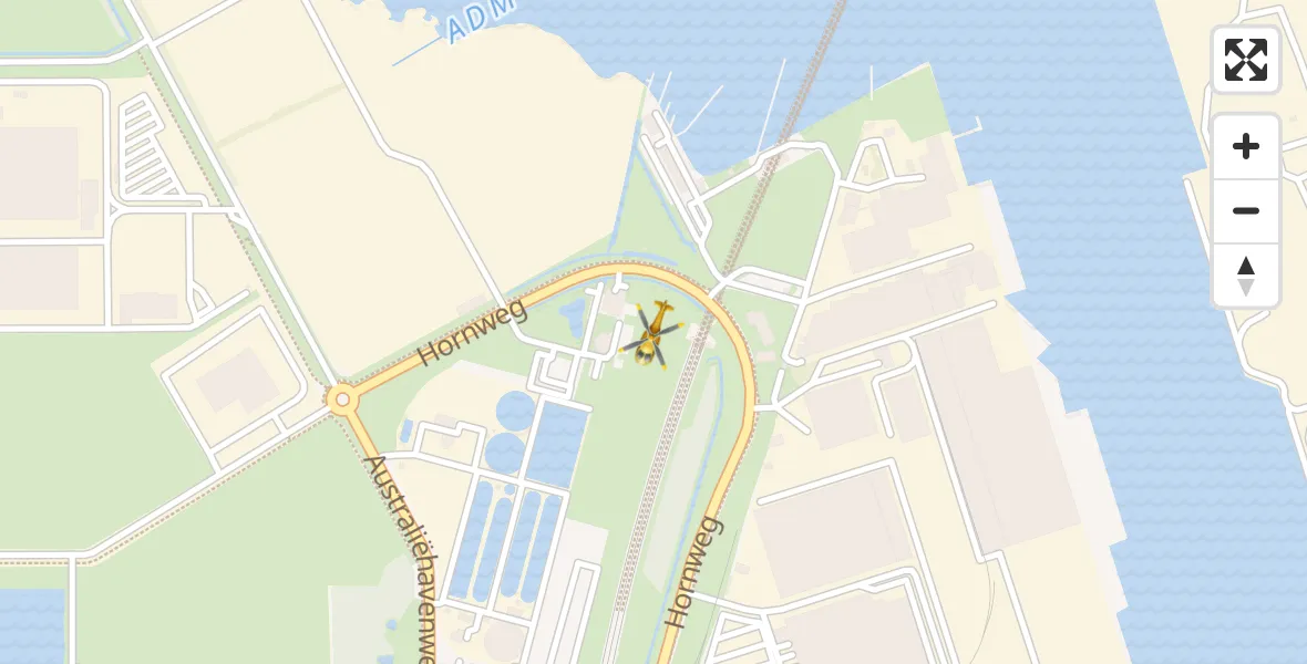 Vluchtroute Traumahelikopter Amsterdam Heliport - Amsterdam Heliport, 24 oktober 2023, 17:18