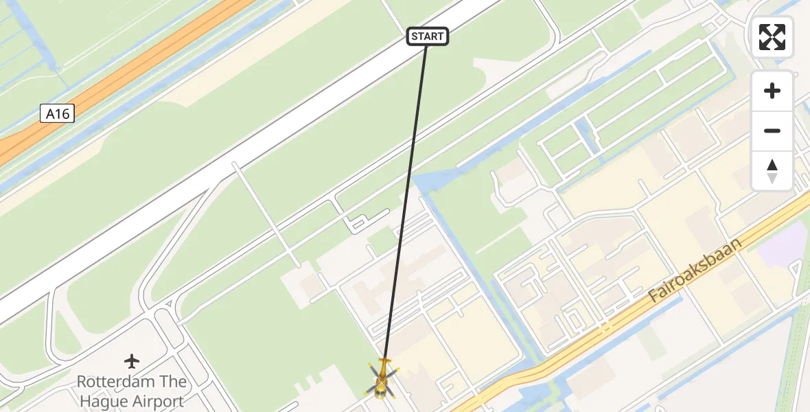 Vluchtroute Traumahelikopter Rotterdam The Hague Airport - Rotterdam The Hague Airport, 24 oktober 2023, 17:39