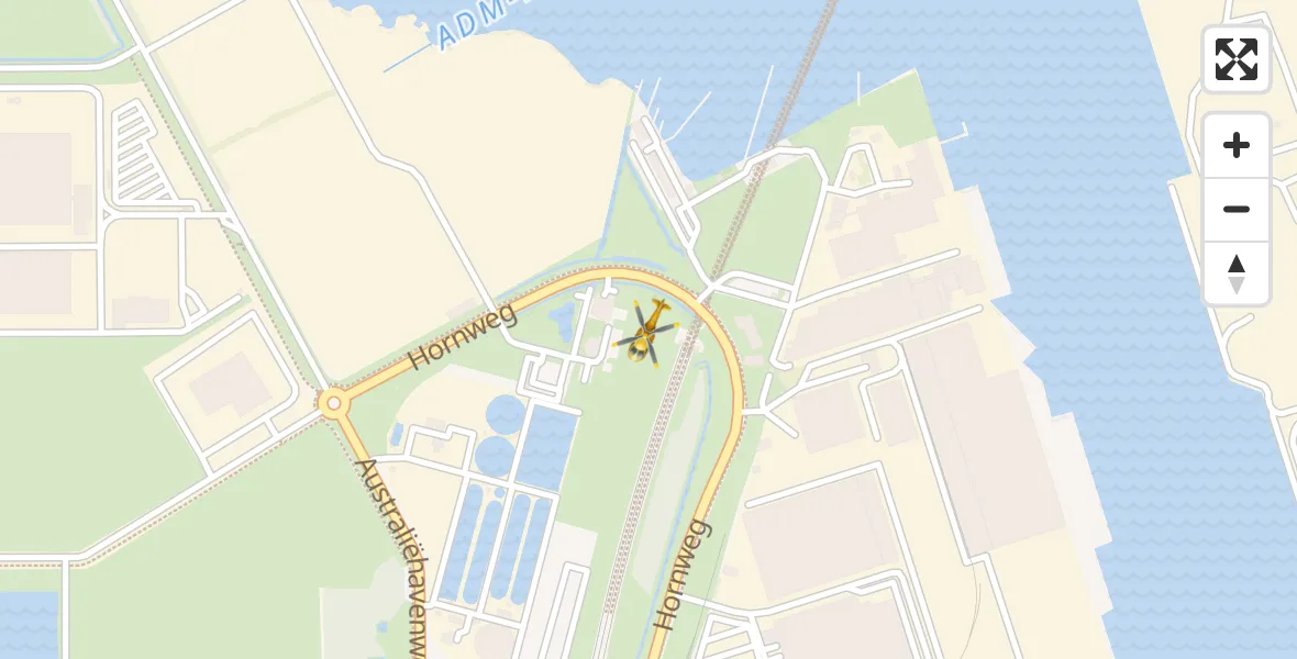 Vluchtroute Traumahelikopter Amsterdam Heliport - Amsterdam Heliport, 24 oktober 2023, 18:09