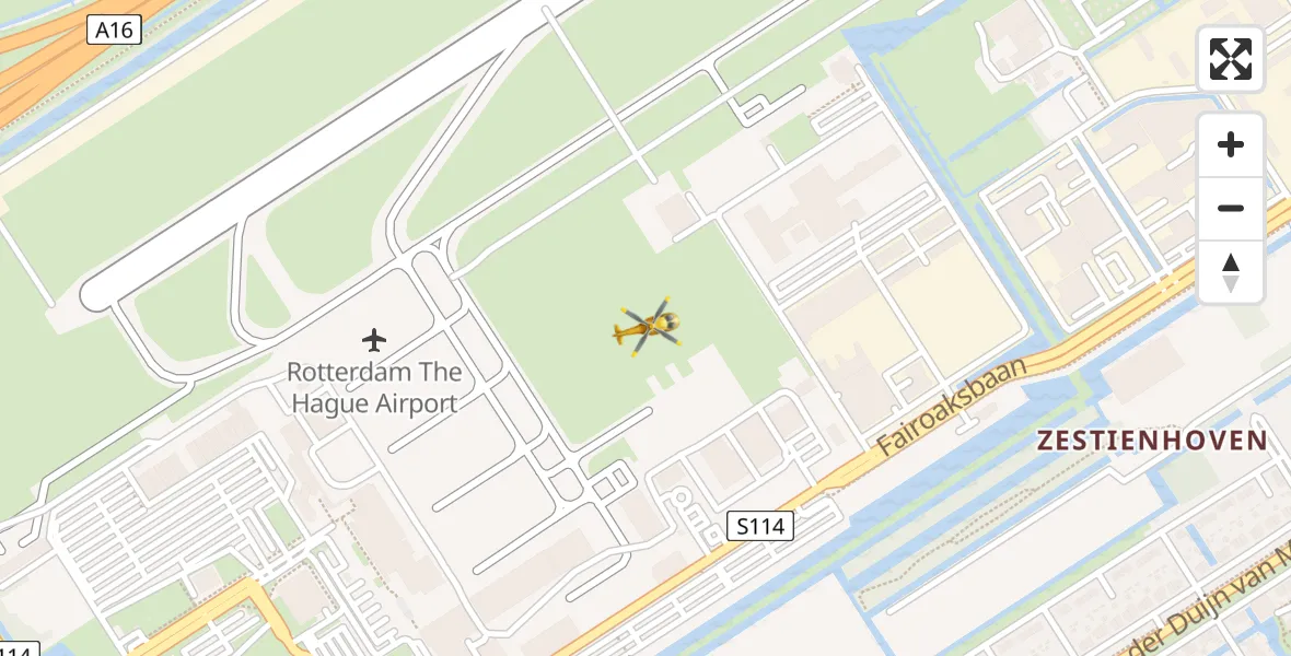 Vluchtroute Traumahelikopter Rotterdam The Hague Airport - Rotterdam The Hague Airport, 25 oktober 2023, 08:07