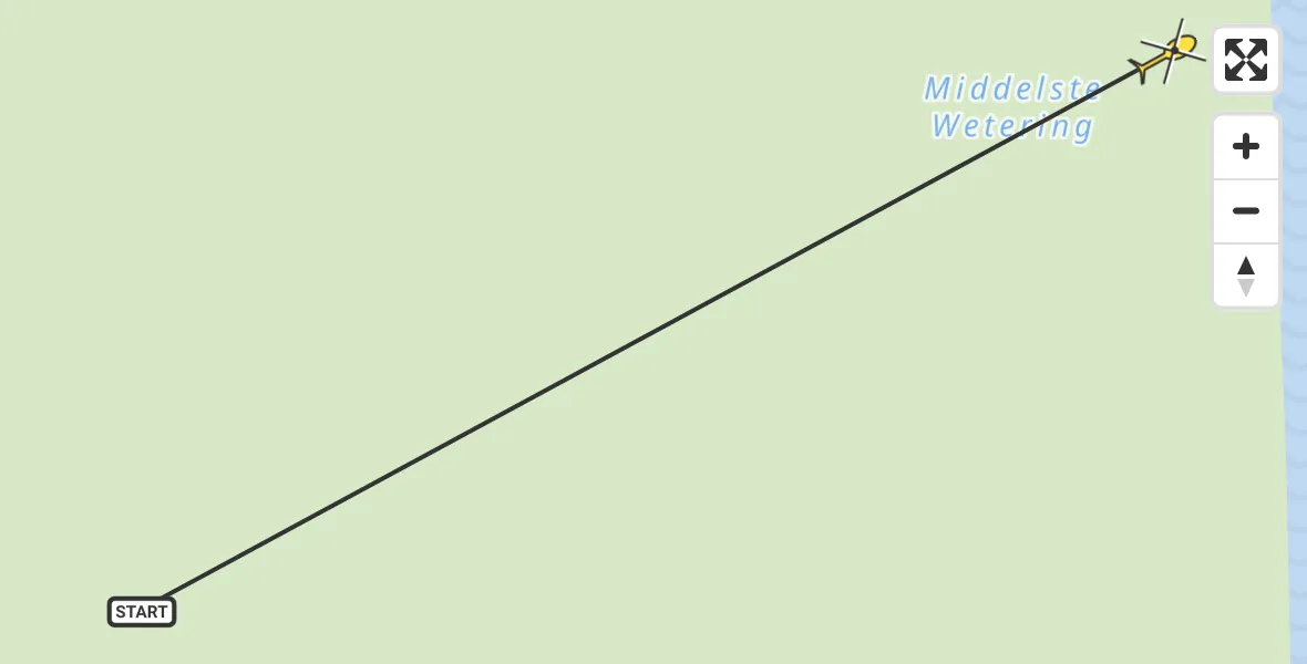 Routekaart van de vlucht: Politiehelikopter naar Herwijnen