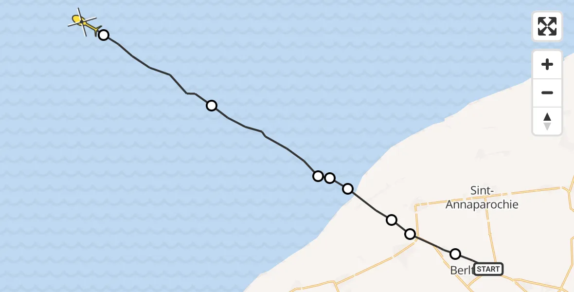 Routekaart van de vlucht: Ambulancehelikopter naar Formerum