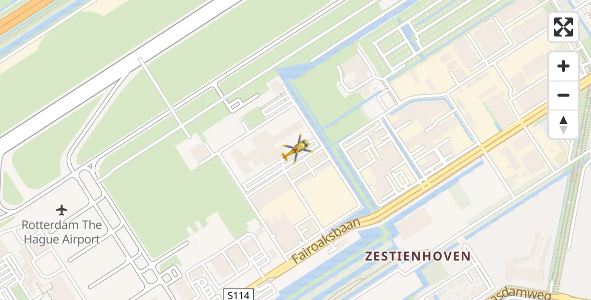 Vluchtroute Traumahelikopter Rotterdam The Hague Airport - Rotterdam The Hague Airport, 25 oktober 2023, 10:15