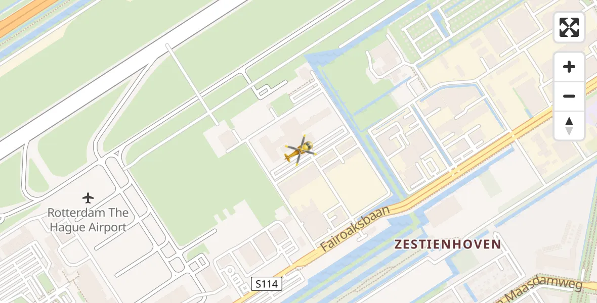Vluchtroute Traumahelikopter Rotterdam The Hague Airport - Rotterdam The Hague Airport, 25 oktober 2023, 13:41