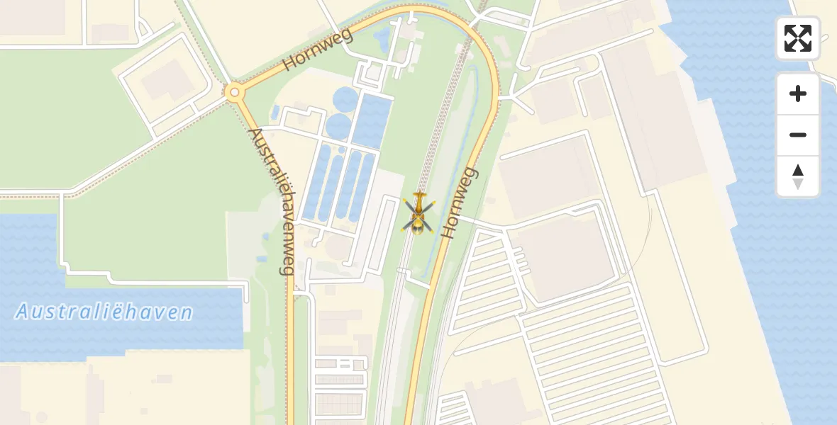 Vluchtroute Traumahelikopter Amsterdam Heliport - Amsterdam Heliport, 25 oktober 2023, 15:51