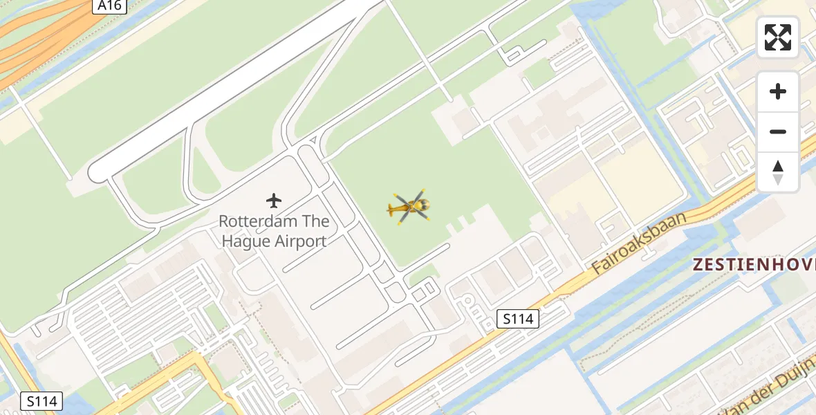 Vluchtroute Traumahelikopter Rotterdam The Hague Airport - Rotterdam The Hague Airport, 26 oktober 2023, 13:33
