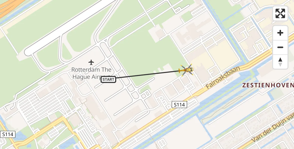 Vluchtroute Traumahelikopter Rotterdam The Hague Airport - Rotterdam The Hague Airport, 26 oktober 2023, 15:32