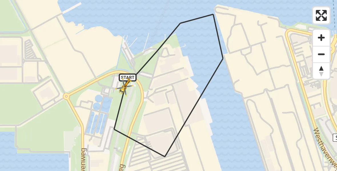 Vluchtroute Traumahelikopter Amsterdam Heliport - Amsterdam Heliport, 27 oktober 2023, 11:42