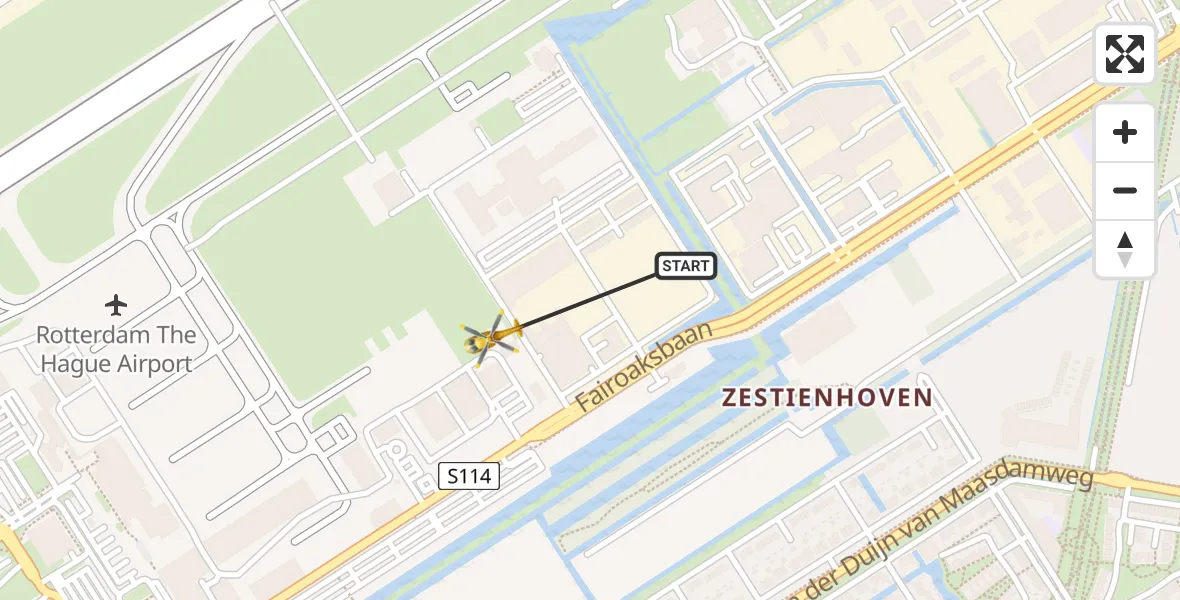 Vluchtroute Traumahelikopter Rotterdam The Hague Airport - Rotterdam The Hague Airport, 27 oktober 2023, 14:36