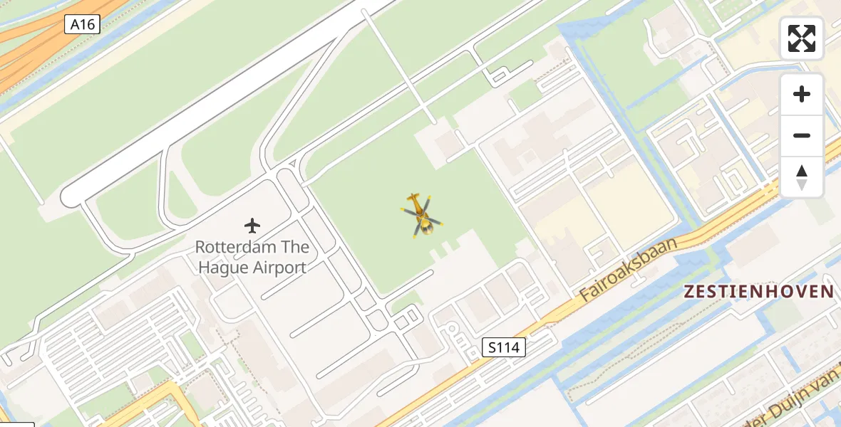 Vluchtroute Traumahelikopter Rotterdam The Hague Airport - Rotterdam The Hague Airport, 27 oktober 2023, 22:19