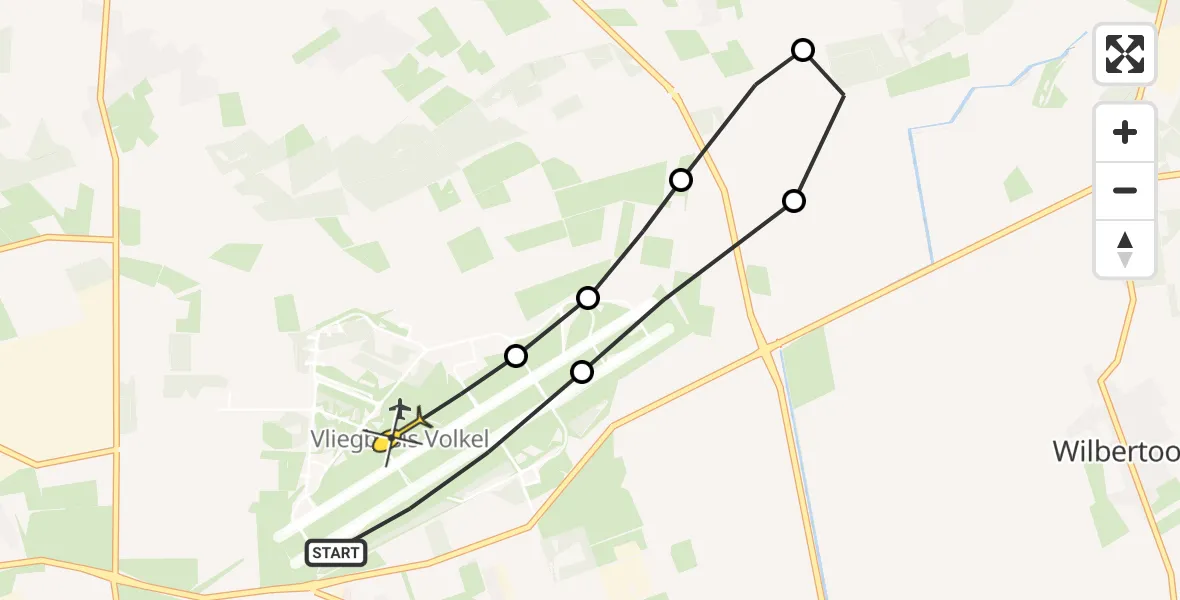 Routekaart van de vlucht: Lifeliner 3 naar Vliegbasis Volkel