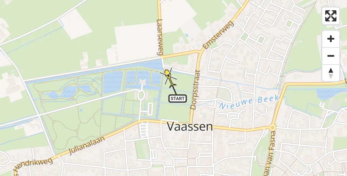 Routekaart van de vlucht: Lifeliner 3 naar Vaassen