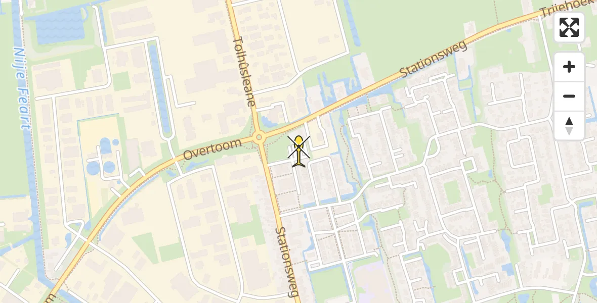 Routekaart van de vlucht: Traumahelikopter naar Gorredijk