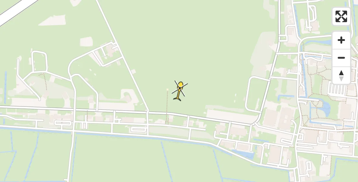 Routekaart van de vlucht: Ambulancehelikopter naar Vliegbasis Leeuwarden