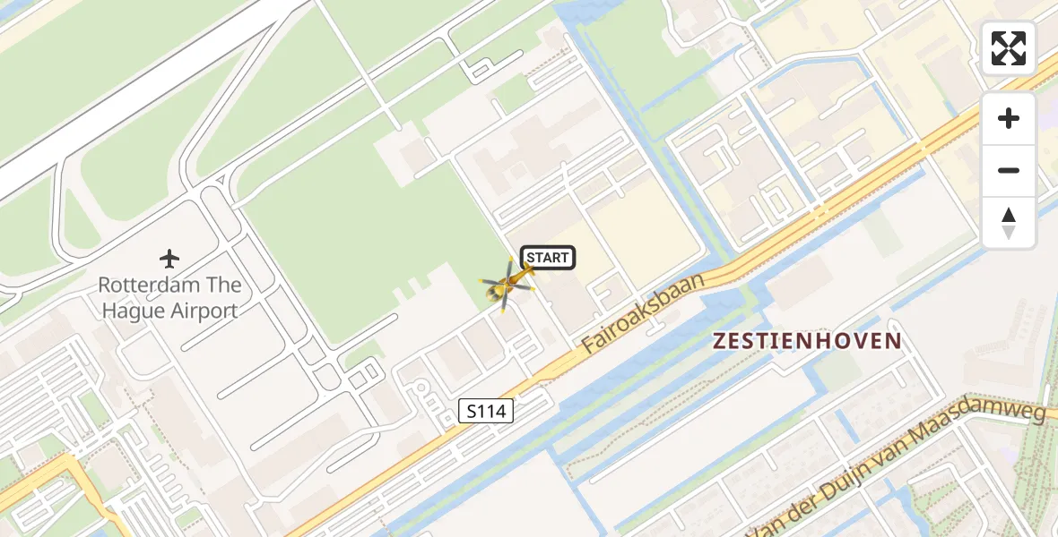 Vluchtroute Traumahelikopter Rotterdam The Hague Airport - Rotterdam The Hague Airport, 28 oktober 2023, 15:31