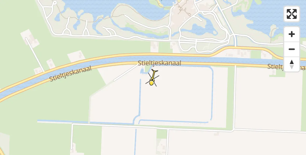 Routekaart van de vlucht: Traumahelikopter naar Stieltjeskanaal