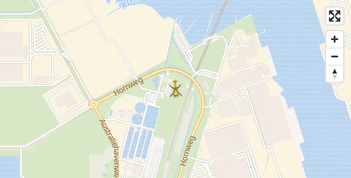 Vluchtroute Traumahelikopter Amsterdam Heliport - Amsterdam Heliport, 28 oktober 2023, 16:21