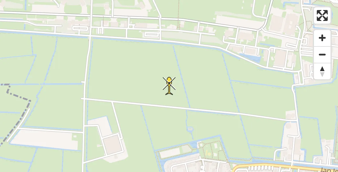 Vluchtroute Ambulancehelikopter van Vliegbasis Leeuwarden naar Vliegbasis Leeuwarden