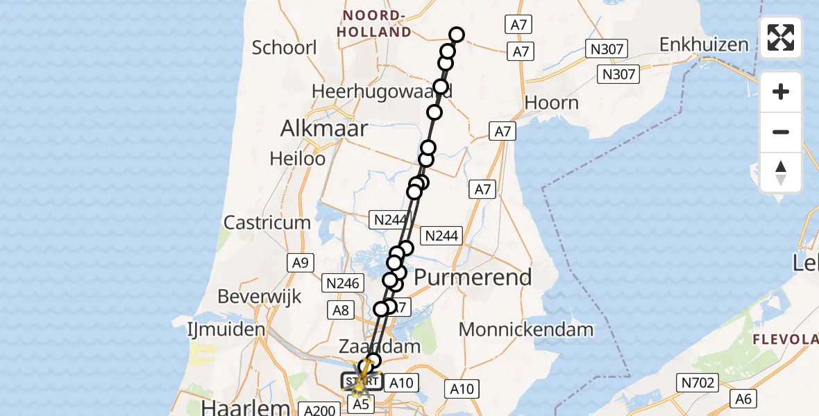 Vluchtroute Traumahelikopter Amsterdam Heliport - Amsterdam Heliport, 29 oktober 2023, 15:41