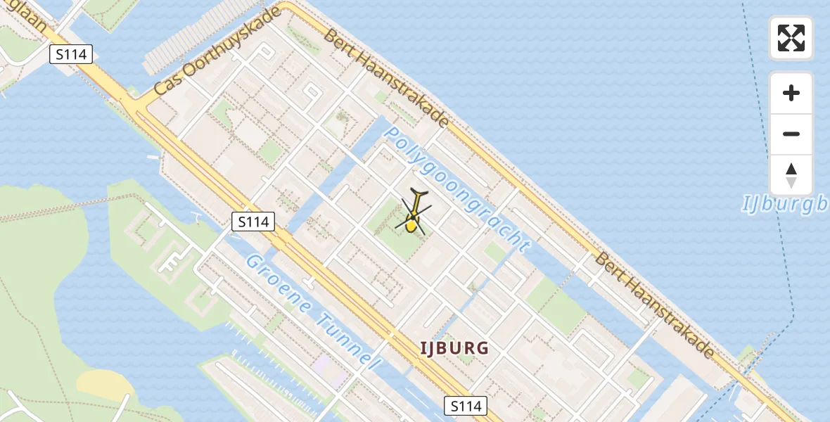 Routekaart van de vlucht: Lifeliner 1 naar Amsterdam