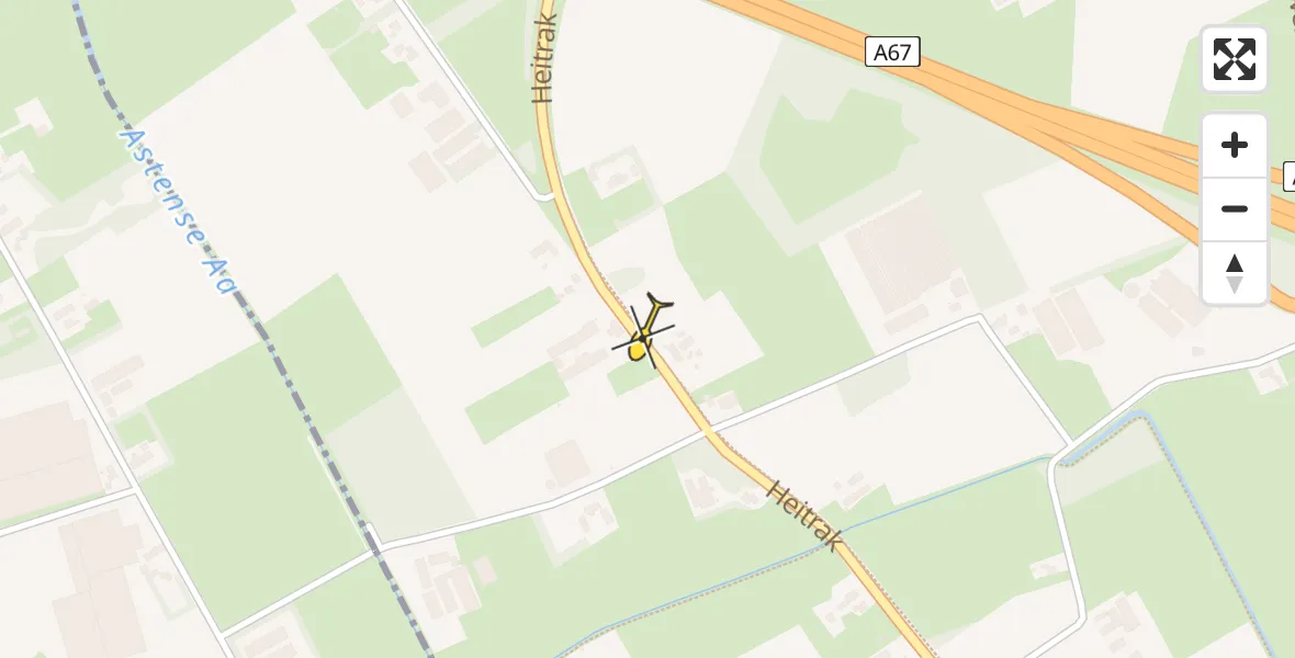 Routekaart van de vlucht: Traumahelikopter naar Liessel